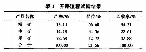 開路流程試驗結果